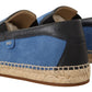 Elegant Blue Leather Loafers