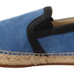 Elegant Blue Leather Loafers