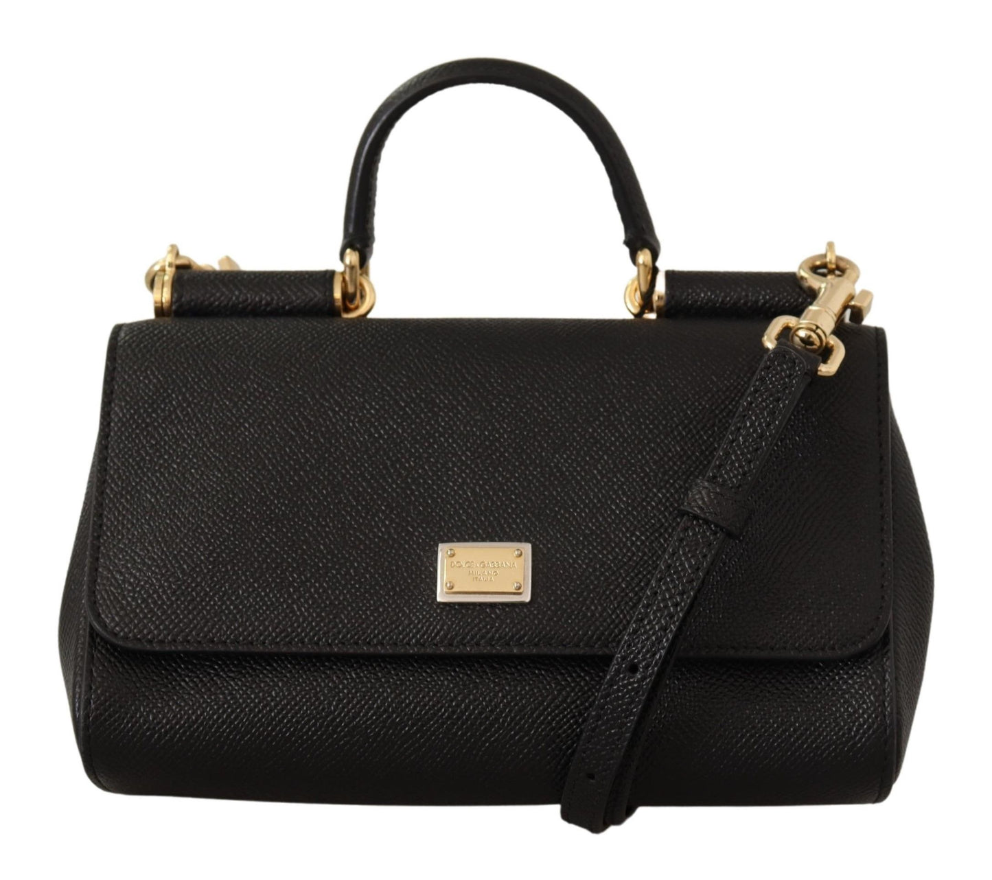 Elegant Black Sicily Leather Shoulder Bag