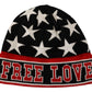 Multicolor Virgin Wool Beanie with Graphic Pattern