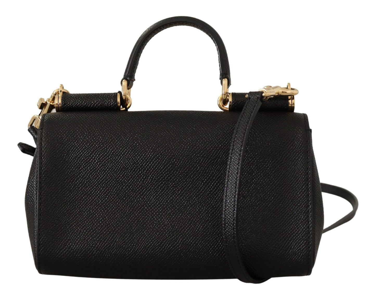 Elegant Black Sicily Leather Shoulder Bag