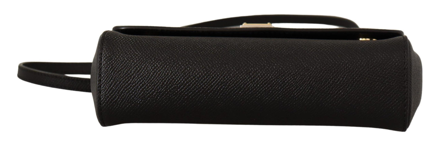 Elegant Black Sicily Leather Shoulder Bag