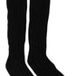 Elegant Black Over-the-Calf Knit Socks