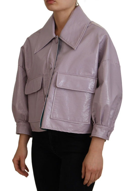 Chic Purple Cropped Jacket - A Style Statement