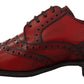 Elegant Red Leather Wingtip Brogues