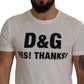 Chic White Cotton YES! THANKS! Tee