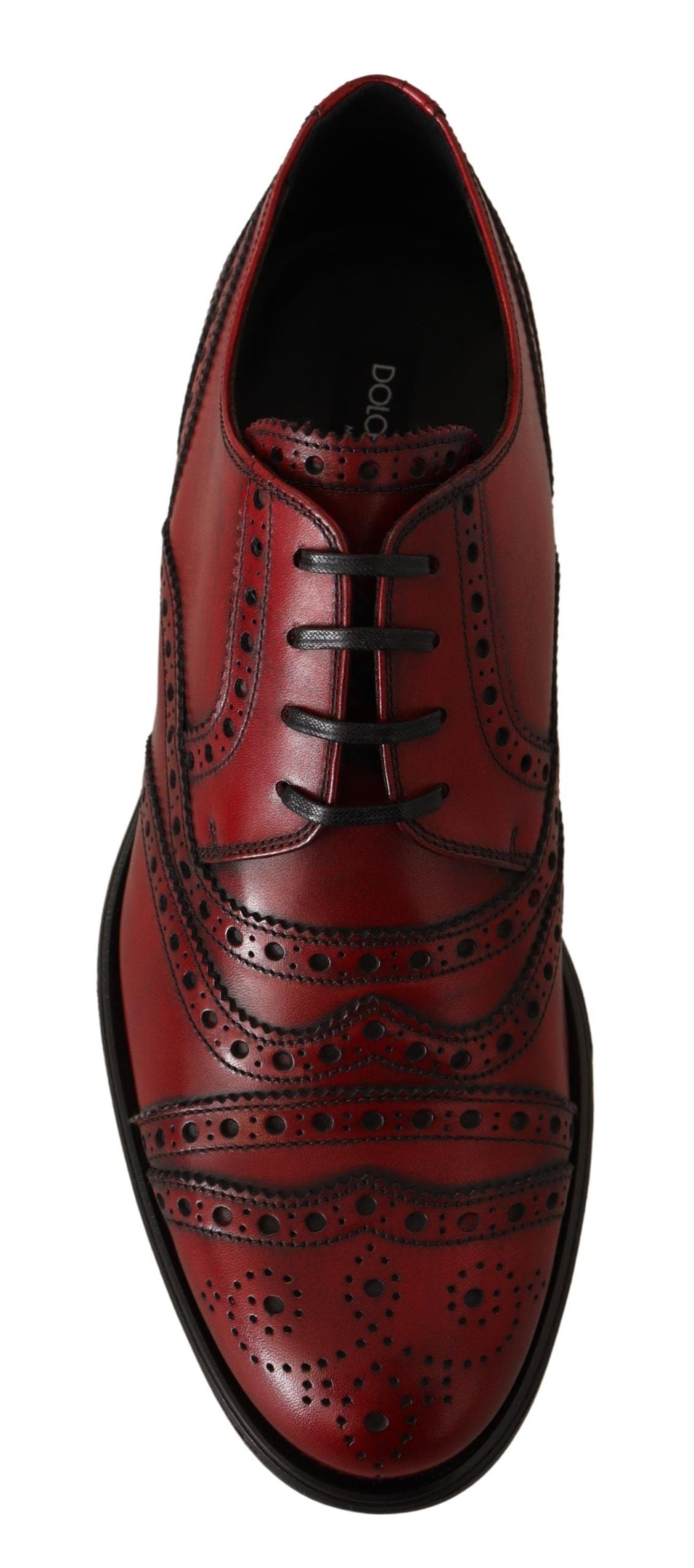 Elegant Red Leather Wingtip Brogues