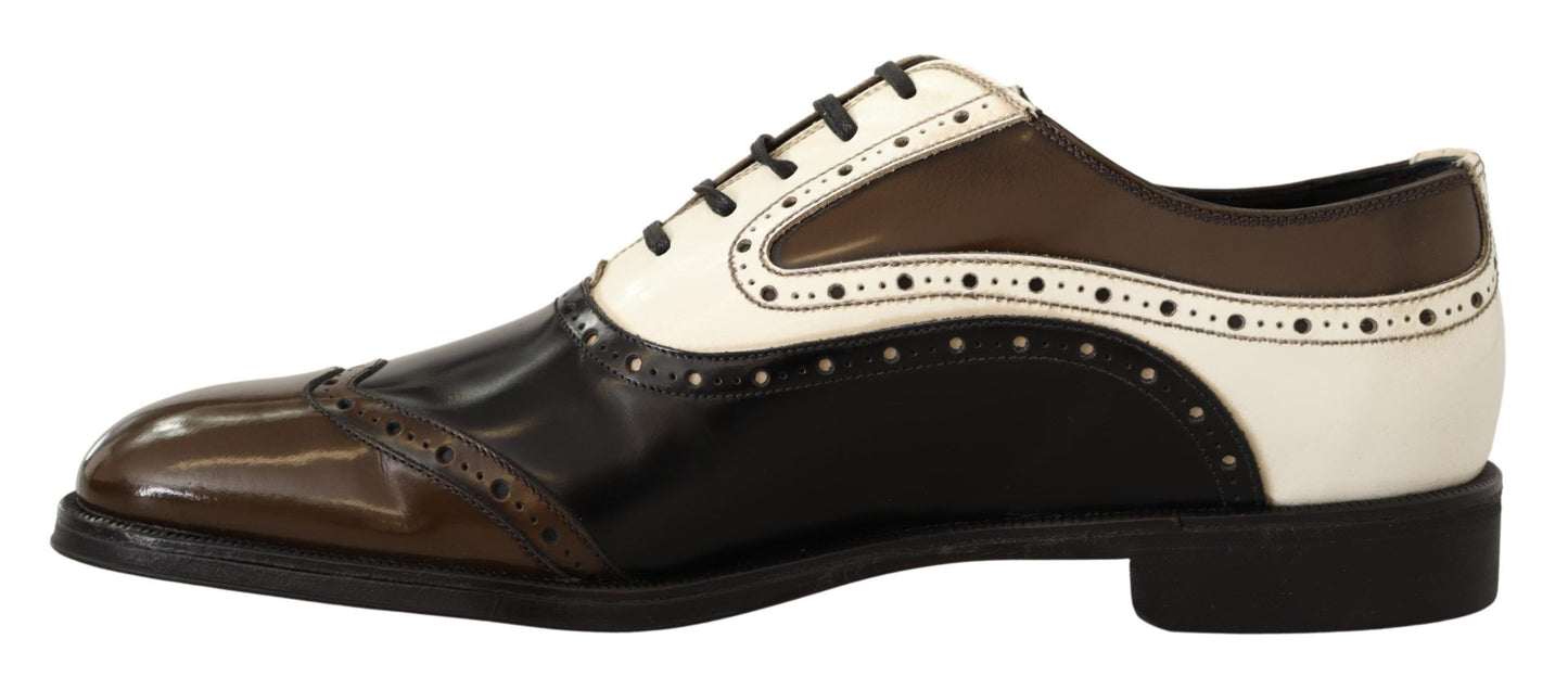 Elegant Two-Tone Leather Derby Dress Shoes