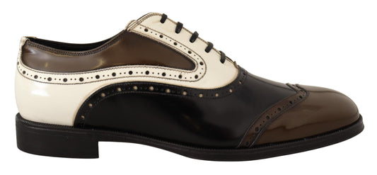 Elegant Two-Tone Leather Derby Dress Shoes