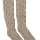 Beige Wool-Alpaca Blend Knit Socks
