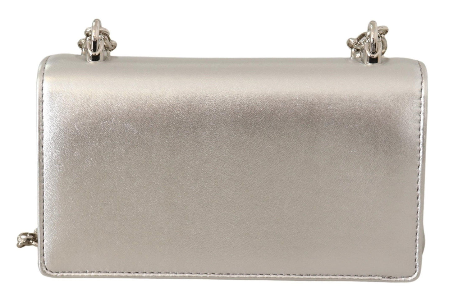 Elegant Silver Leather Shoulder Bag