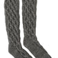 Chic Grey Wool Blend Calf Socks