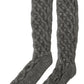 Chic Grey Wool Blend Calf Socks
