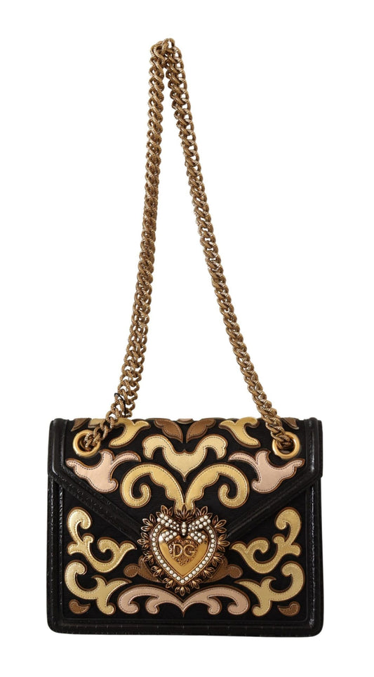 Chic Devotion Gold & Black Shoulder Bag