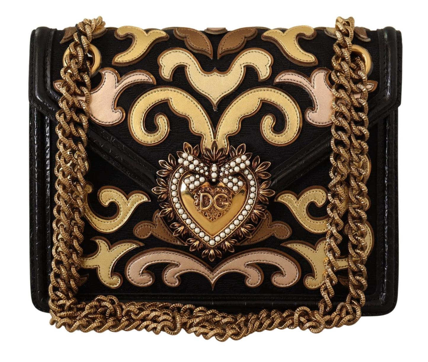 Chic Devotion Gold & Black Shoulder Bag