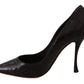 Elegant Brown Leather Skinny Heel Pumps