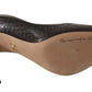 Elegant Brown Leather Skinny Heel Pumps