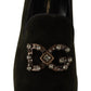 Emerald Velvet Crystal-Embellished Loafers