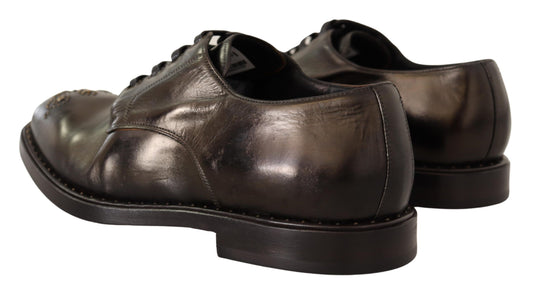 Elegant Studded Black Derby Shoes