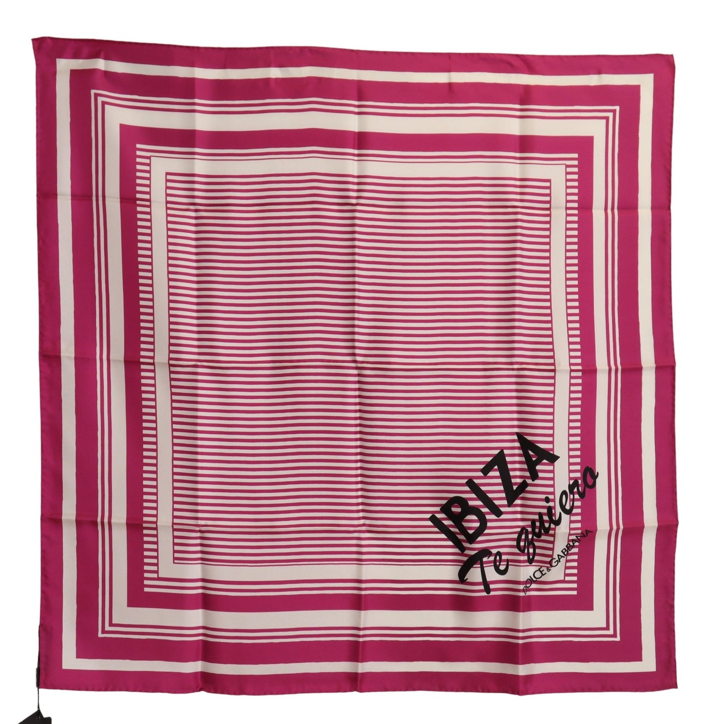 Chic Striped Ibiza Silk Scarf in Pink