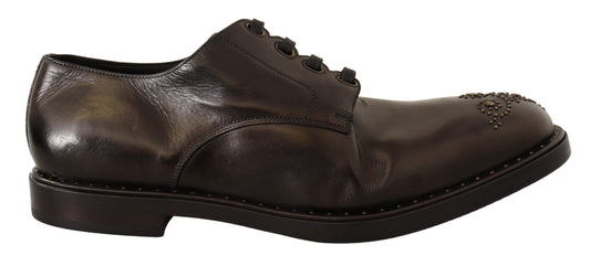 Elegant Studded Black Derby Shoes