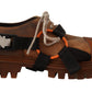 Elegant Brown Leather Casual Sneakers