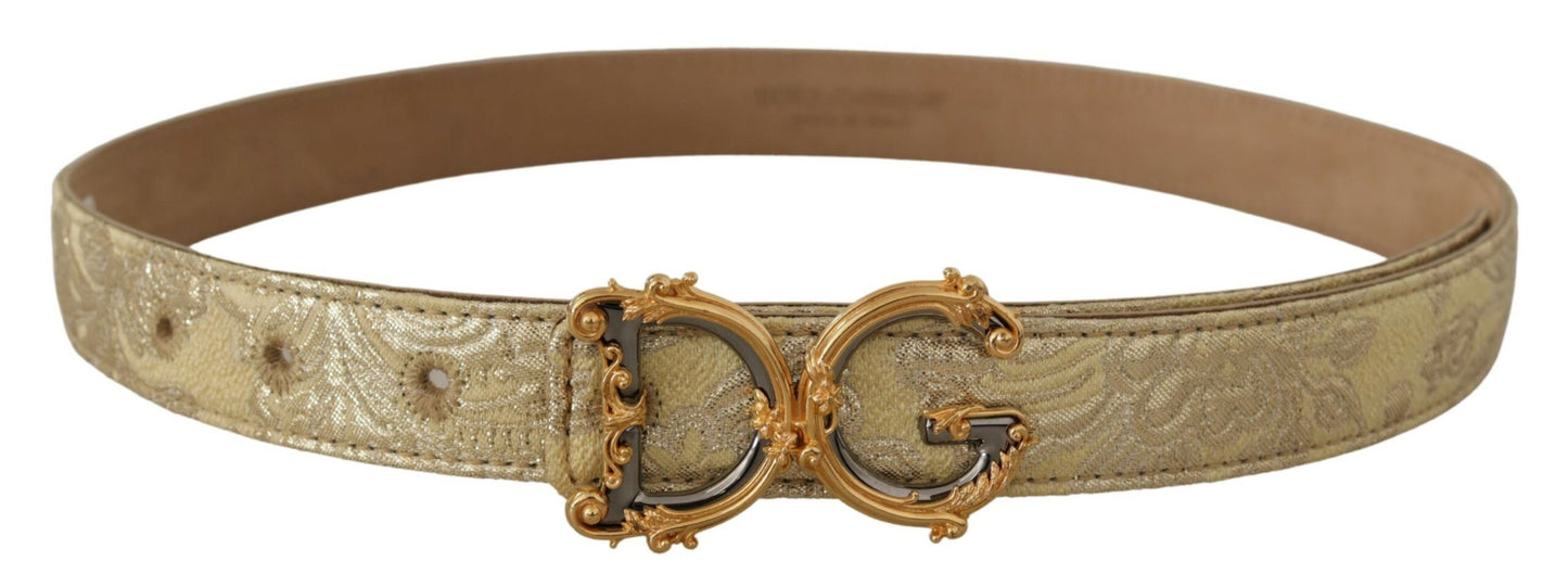 Elegant Gold-Tone Leather Belt