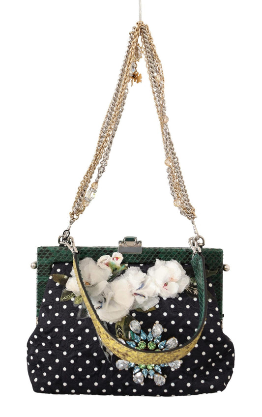 Elegant Floral & Polka Dot Evening Clutch