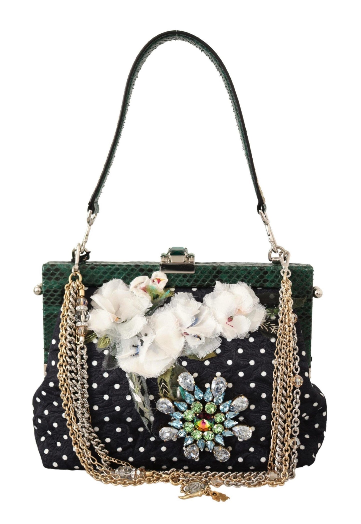 Elegant Floral & Polka Dot Evening Clutch