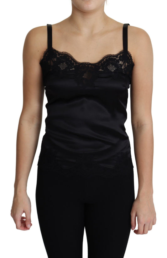 Silk-Blend Satin Lace-Trimmed Camisole