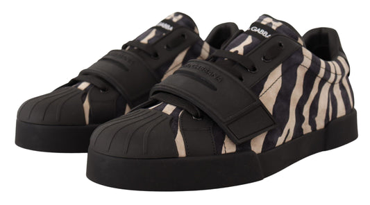 Zebra-Inspired Casual Low Top Sneakers