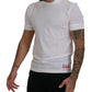 White Cotton Logo Patch Collared T-shirt