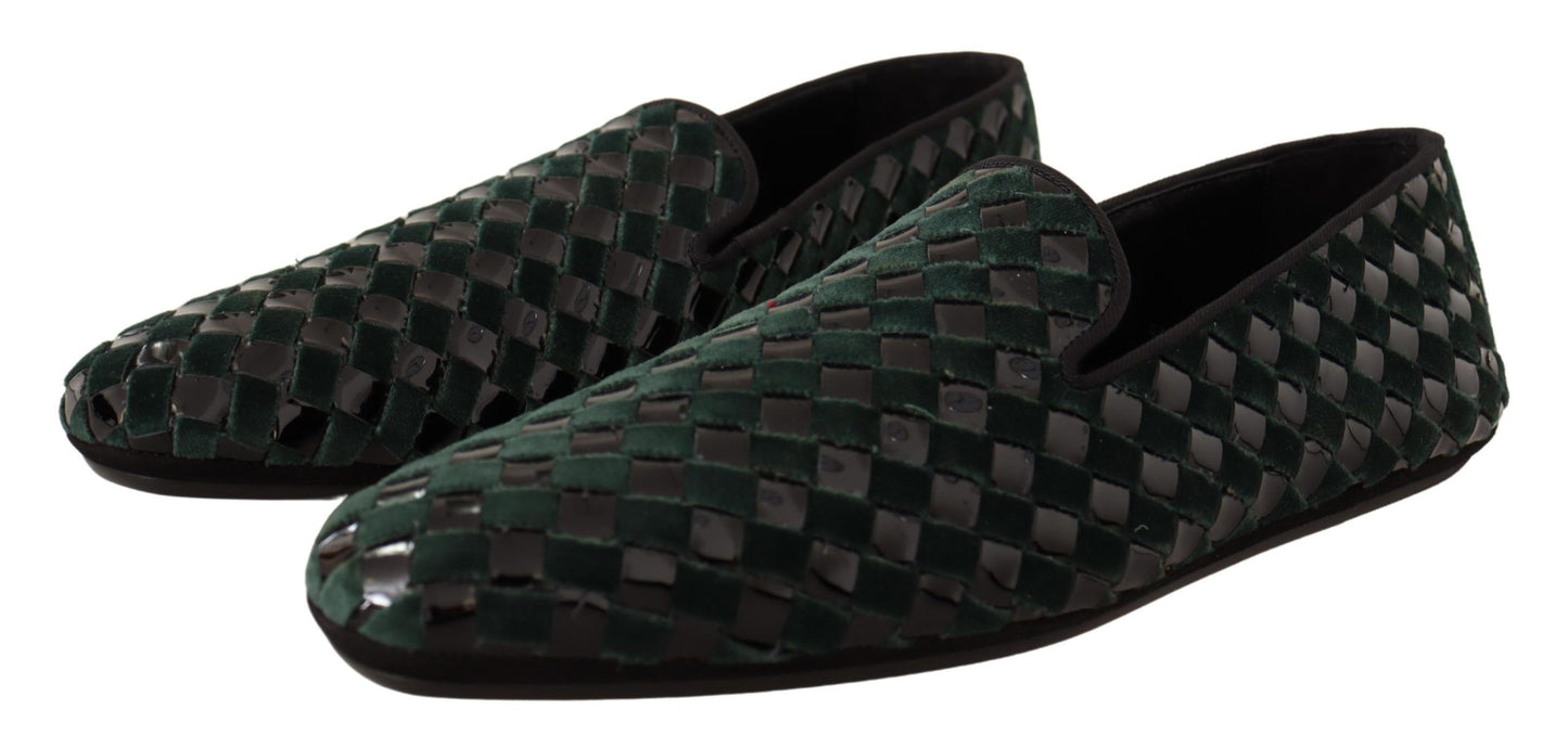 Emerald Elegance Velvet Loafers