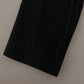 Elegant Black Striped Slim Fit Two-Piece Suit