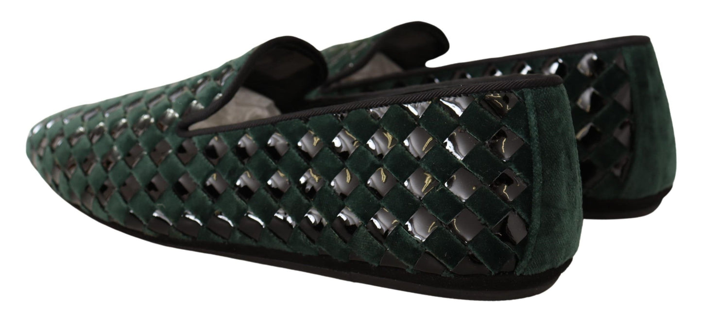 Emerald Elegance Velvet Loafers