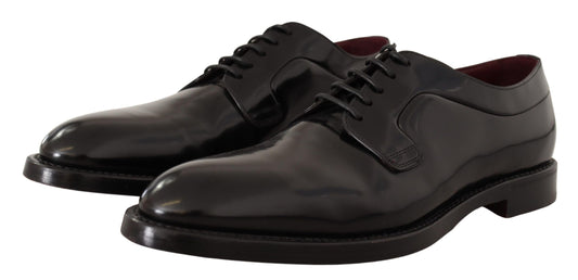 Elegant Black Leather Formal Derby Shoes