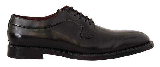 Elegant Black Leather Formal Derby Shoes