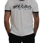 White Cotton Logo Tee with Italian Flair