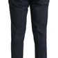 Elegant Dark Blue Cotton Three Piece Martini Suit
