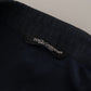 Elegant Dark Blue Cotton Three Piece Martini Suit