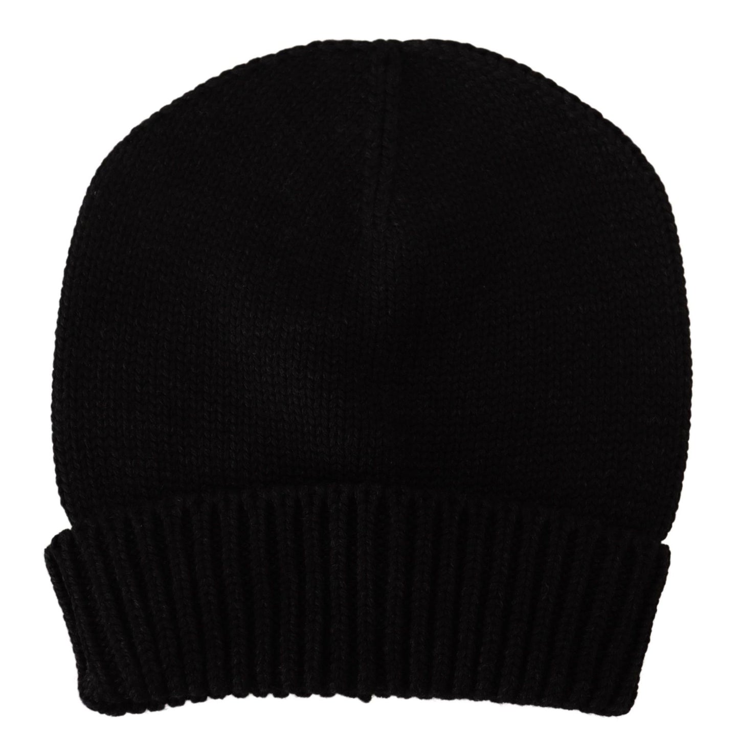 Elegant Dark Gray Virgin Wool Beanie