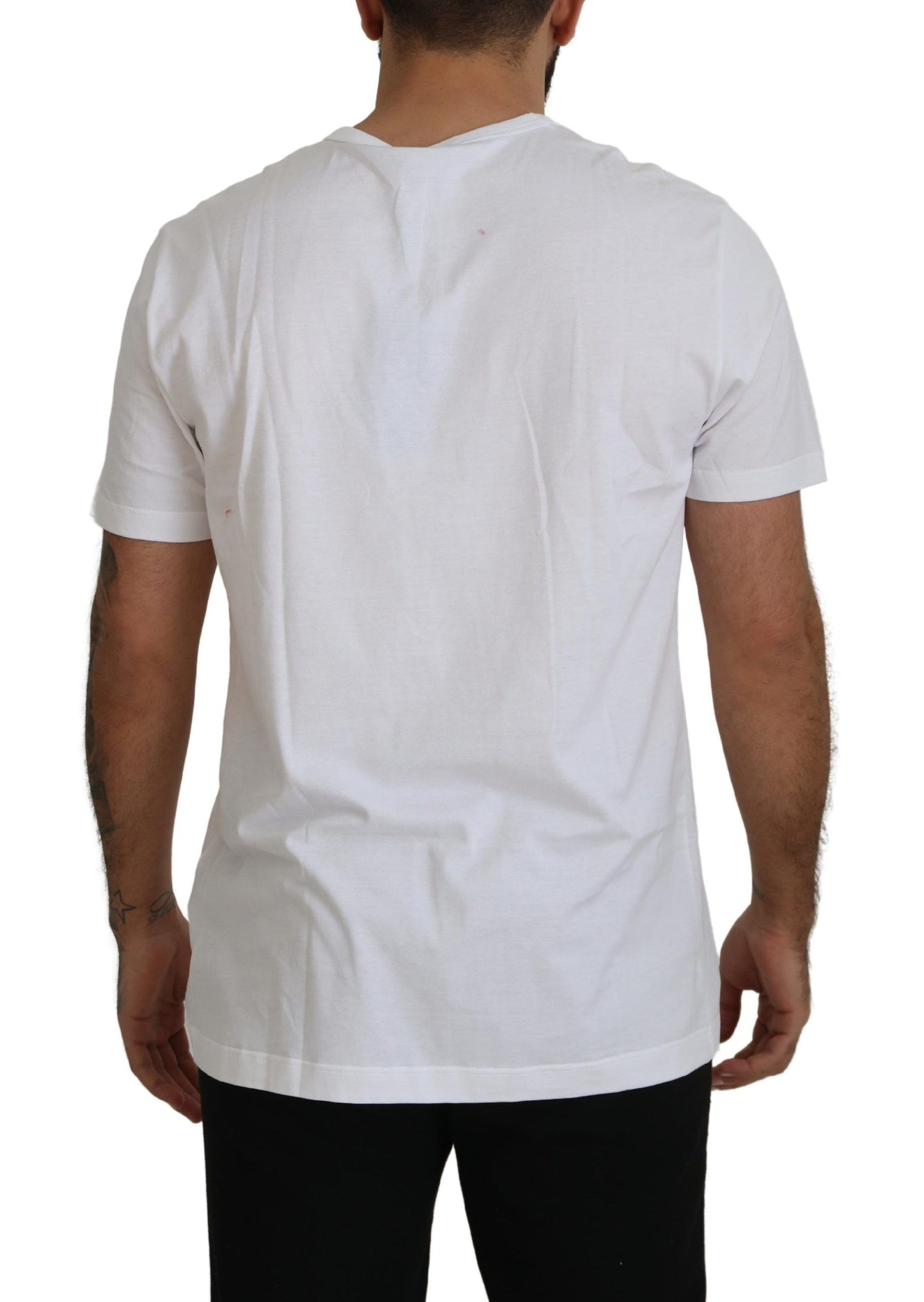 Elegant White Silk Crest Polo T-Shirt