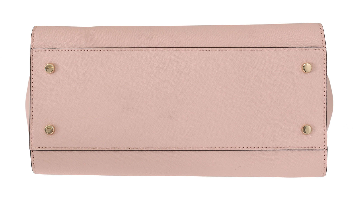 Elegant Pink Leather Shoulder Bag