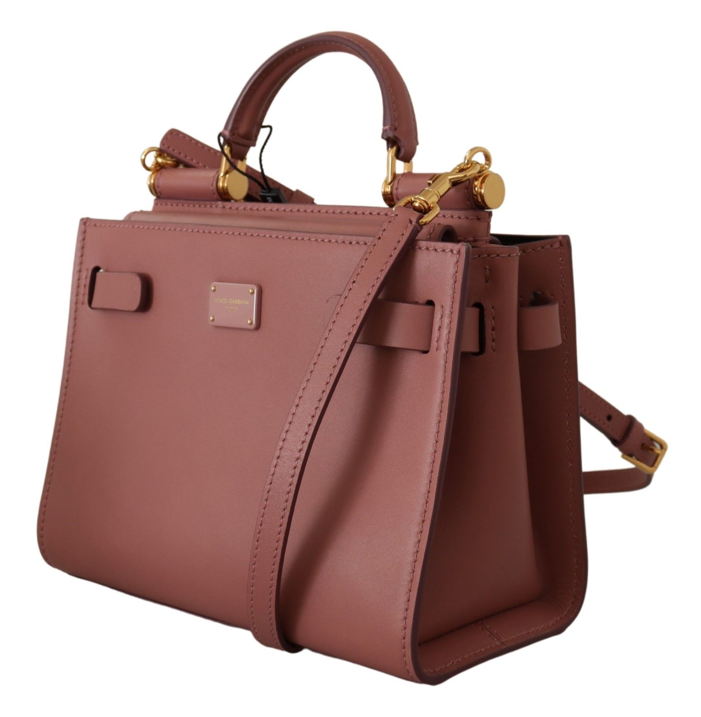 Elegant Sicily Leather Shoulder Bag in Pink