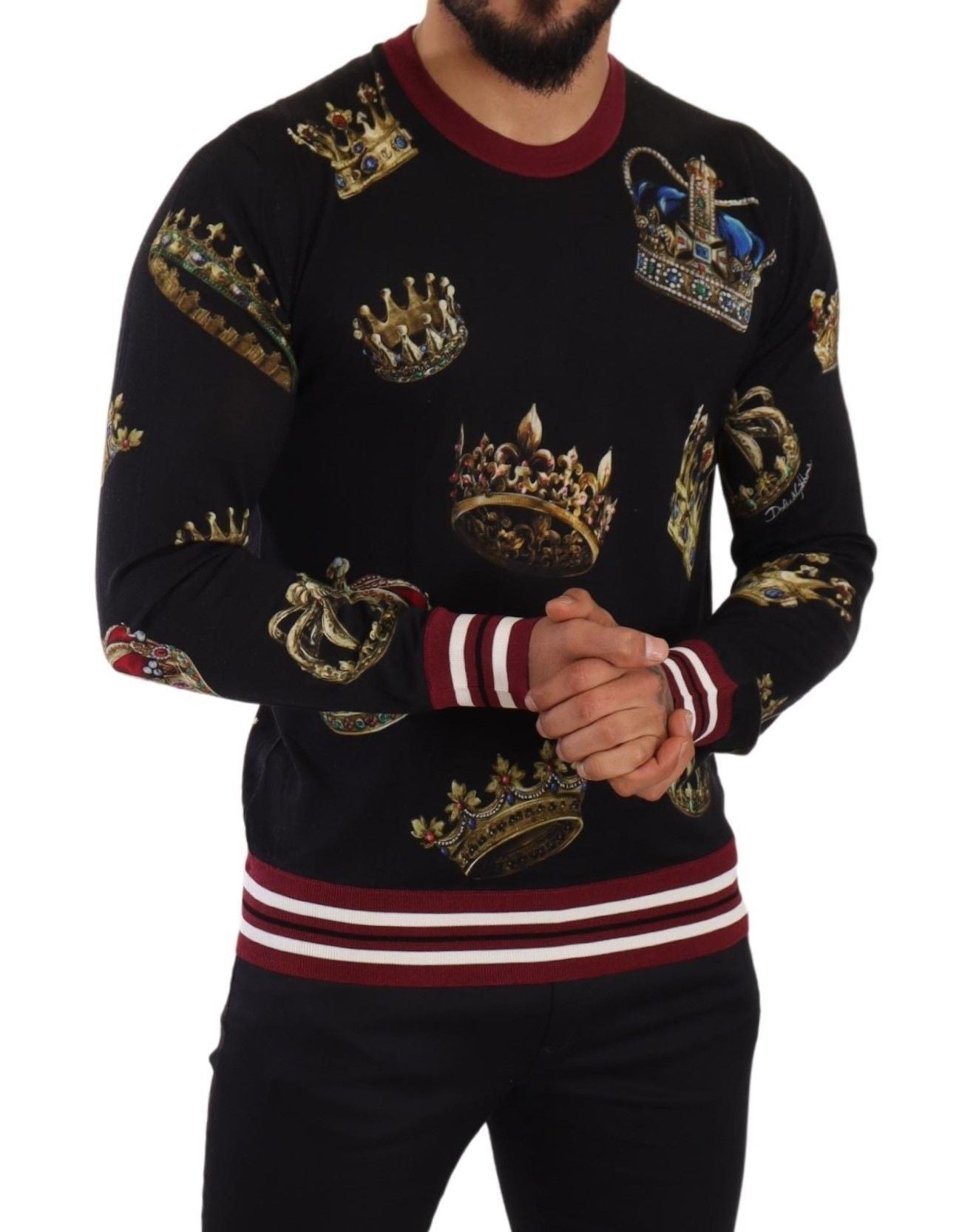 Regal Crown Silk Pullover Sweater