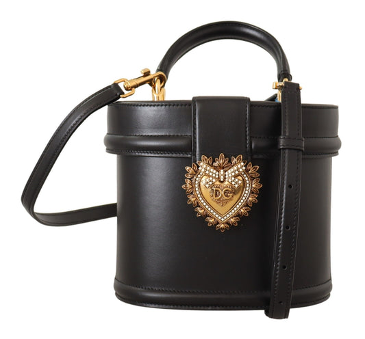 Elegant Black Leather Devotion Shoulder Bag