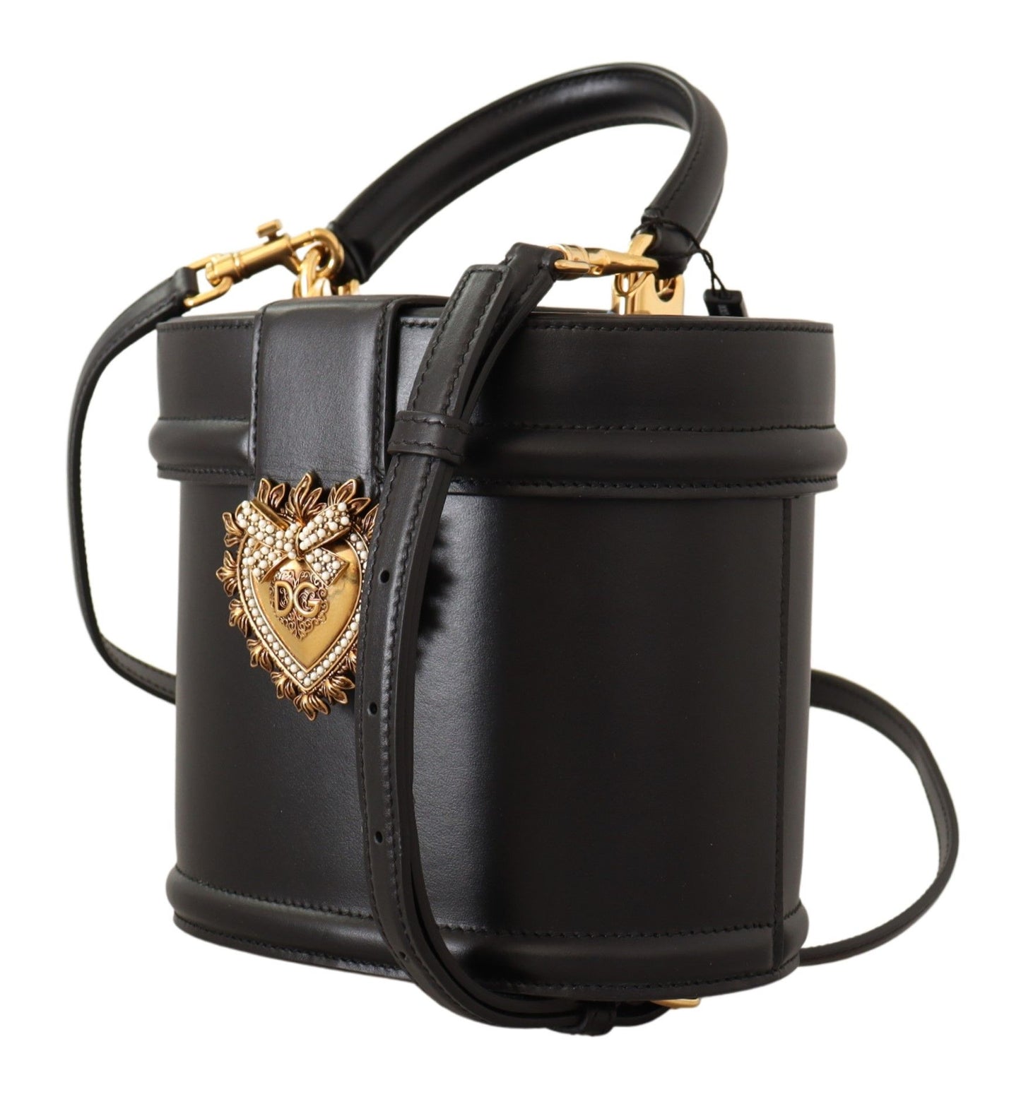 Elegant Black Leather Devotion Shoulder Bag