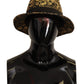 Elegant Gold-Threaded Black Bucket Hat