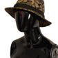 Elegant Gold-Threaded Black Bucket Hat