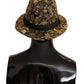 Elegant Gold-Threaded Black Bucket Hat